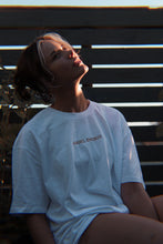 Load image into Gallery viewer, earth angel energy, angel energy t-shirt, t-shirt, embroidered t-shirt, embroidered earth angel tshirt, embroidered earth angel tshirt, tshirt near me, embroidered tshirt dress, unisex embroidered tshirt