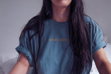 Load image into Gallery viewer, earth angel energy, angel energy t-shirt, t-shirt, embroidered t-shirt, embroidered earth angel tshirt, embroidered earth angel tshirt, tshirt near me, embroidered tshirt dress, unisex embroidered tshirt