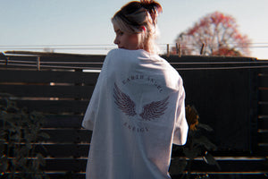 earth angel energy, angel energy t-shirt, oversized t-shirt, t-shirt, embroidered t-shirt