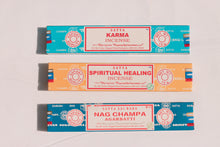 Load image into Gallery viewer, where to buy incense, spiritual healing, satya incense, nag champa, karma incense, incense near me, how to use incense, how to make my house smell good, earth angel, earth angel energy, angel energy, affirmations to use with incense
